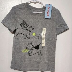 Cat & Jack Gray Kids T-Shirt with Playful Dog Print